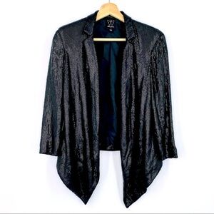 Ella Moss Cleo Black Hi-Lo Sequin Jacket